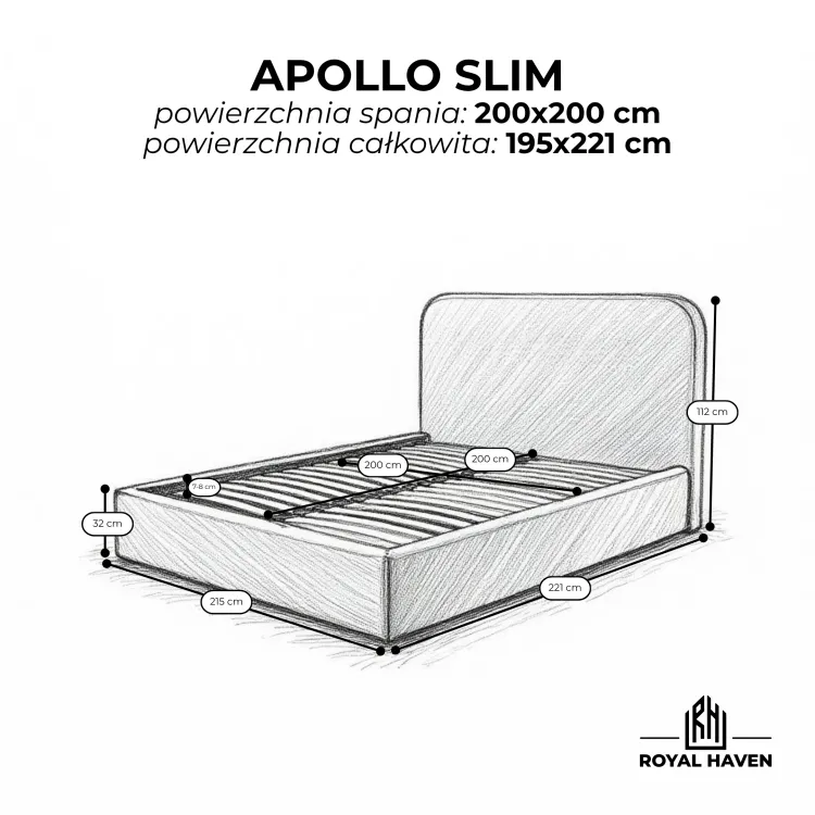Łóżko tapicerowane APOLLO beżowe ze stelażem i pojemnikiem Polska produkcja kolor do wyboru