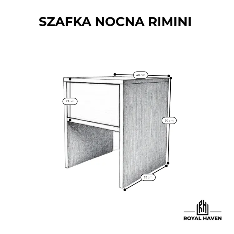 Szafka nocna Rimini kaszmirowa - kompaktowa, nowoczesna Polska produkcja kolor do wyboru
