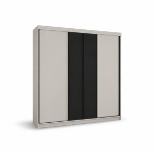 Szafa Przesuwna MONAKO Black 200 cm Kaszmirowa z Czarnymi