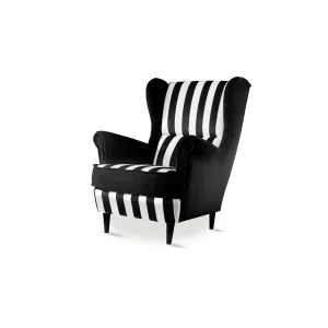 Fotel USZAK klasyczny w paski - idealny do salonu lub sypialni