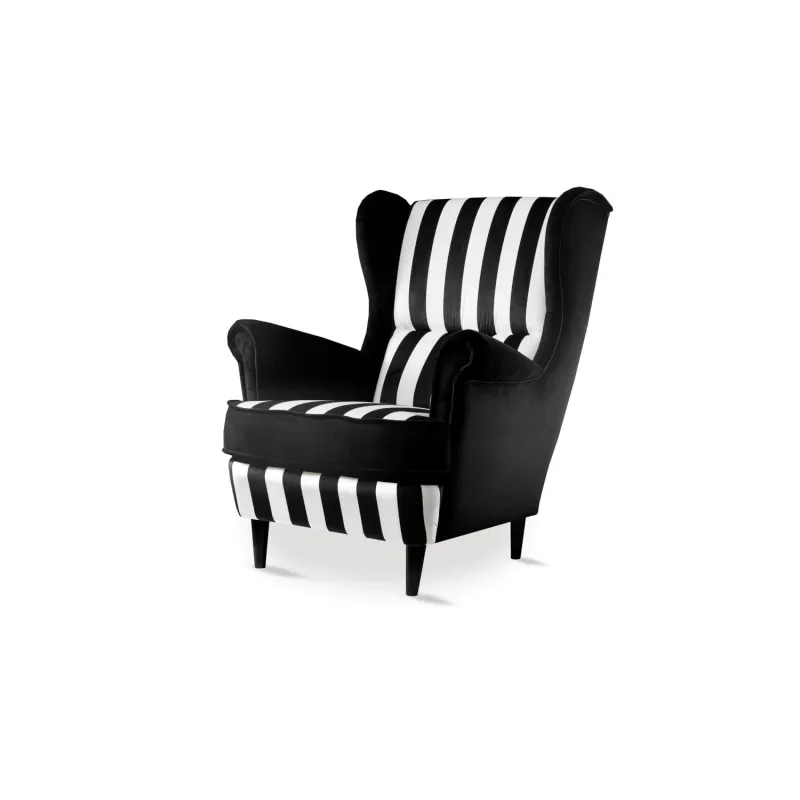 Fotel USZAK klasyczny w paski - idealny do salonu lub sypialni