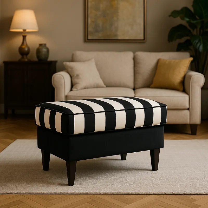 Pufa tapicerowana MODERN STRIPES podnóżek do fotela USZAK