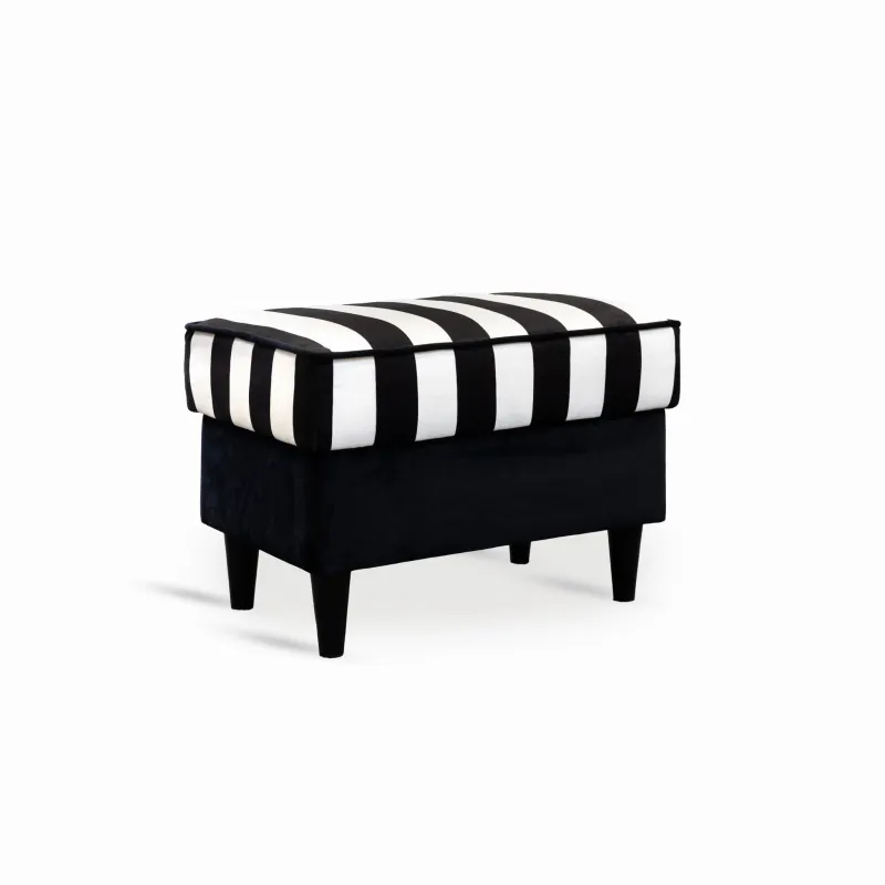 Pufa tapicerowana MODERN STRIPES podnóżek do fotela USZAK