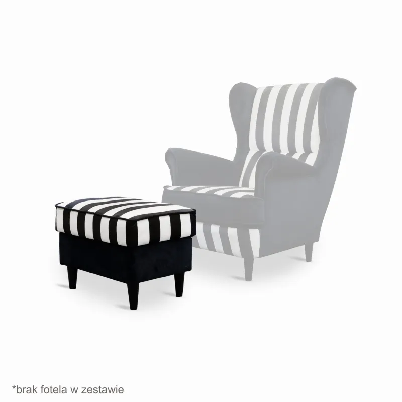 Pufa tapicerowana MODERN STRIPES podnóżek do fotela USZAK