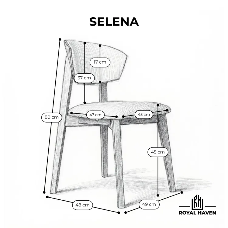 Krzesło tapicerowane SELENA beżowe szenil drewno nowoczesne