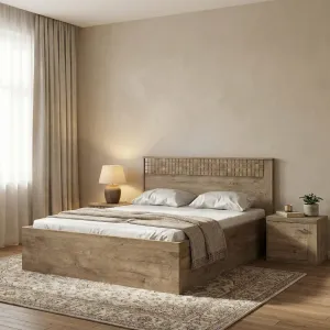 Łóżko drewniane 160x200 RIBANO z pojemnikiem na pościel 