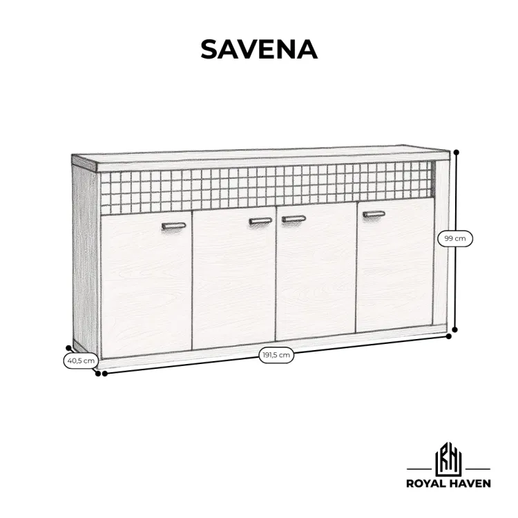 Komoda do przedpokoju dąb ribbeck SAVENA drewno boho
