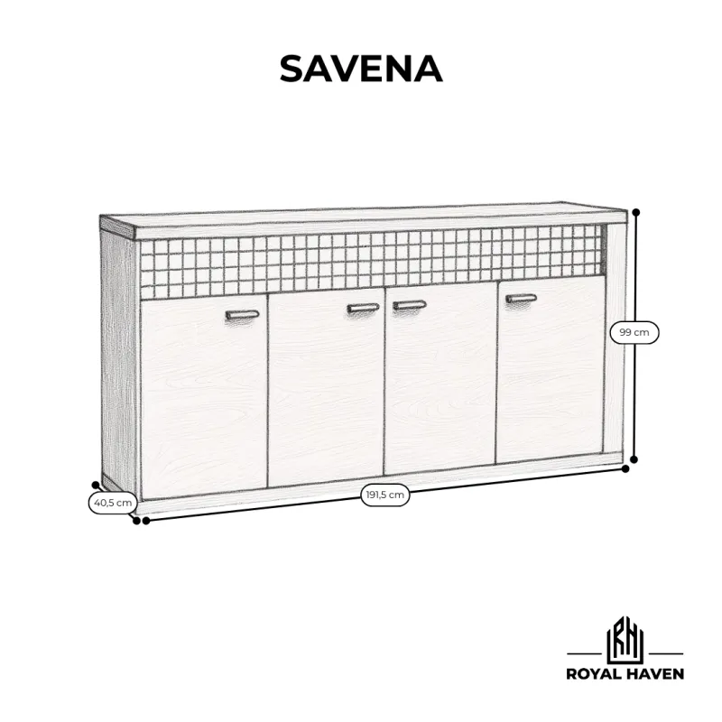 Komoda do przedpokoju dąb ribbeck SAVENA drewno boho