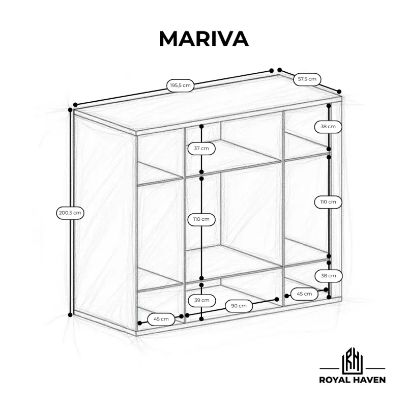 Szafa 4-drzwiowa dąb ribbeck MARIVA