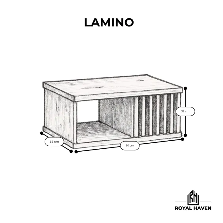 Stolik kawowy dąb artisan LAMINO drewno lamele
