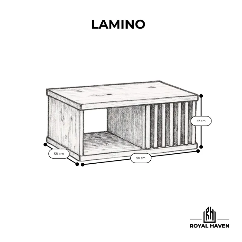 Stolik kawowy dąb artisan LAMINO drewno lamele