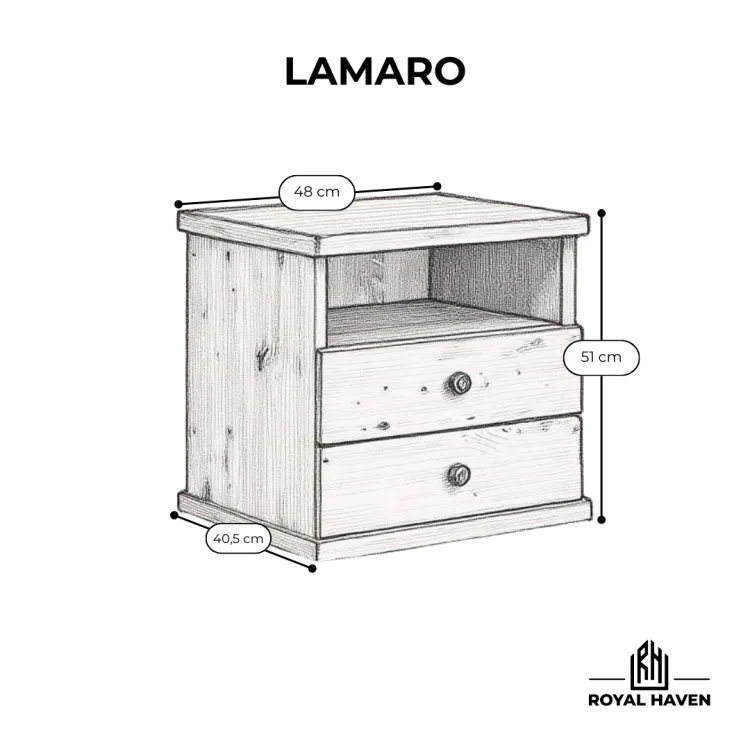 Szafka nocna LAMARO (kolekcja lamelia)