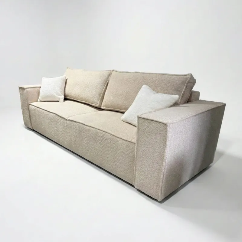 SOFA ETNA - nowoczesna sofa z funkcją spania i pojemnikiem na pościel | Beżowa