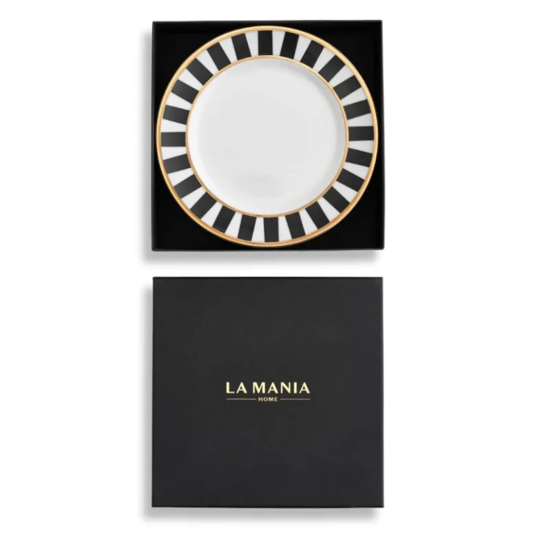Talerzyki deserowe dla 6 os. Stripes Black