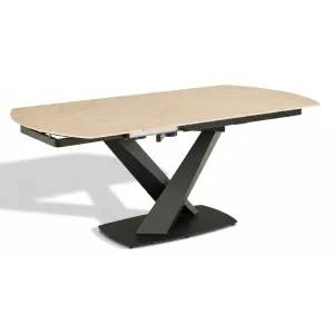 Stół Rozkładany NORE | ceramiczny zaokrąglone krawędzie czarny mat piaskowy nowoczesny