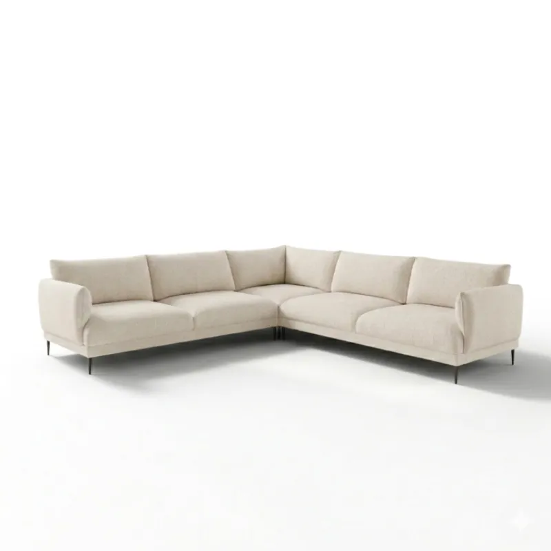 Narożnik modułowy FENIX 4-osobowy kremowy boucle lewy/prawy - do spania okazjonalnego, nowoczesny do salonu