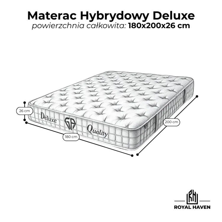 Materac Hybrydowy 180x200 H3 GA DELUXE