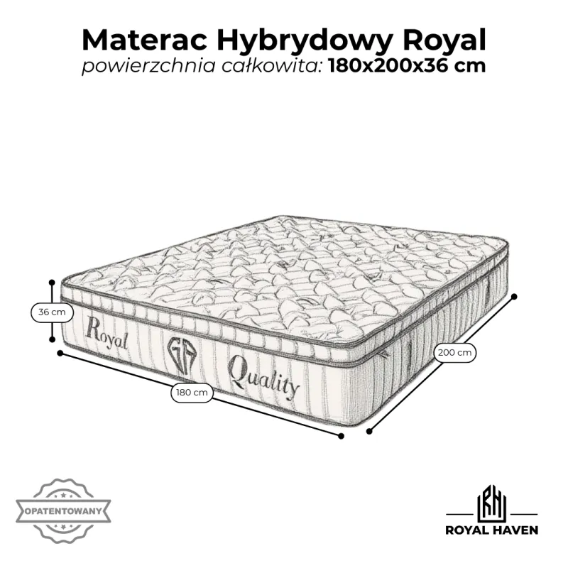 Materac Hybrydowy 180x200 H3 ROYAL