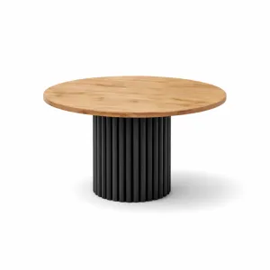 Stolik kawowy okrągły EVO - nowoczesny, ryflowany, do salonu, średnica 67 cm, kolory do wyboru