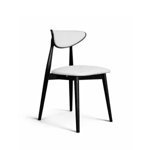 Krzesło tapicerowe GAIA WHITE białe boucle drewno nowoczesne