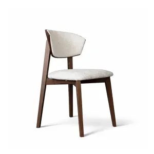 Krzesło tapicerowane SELENA beżowe szenil drewno nowoczesne 