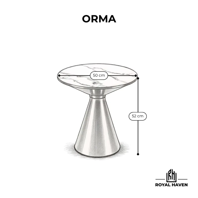 Stolik kawowy ORMA złoty z marmurowym blatem - biały lub czarny, styl glamour