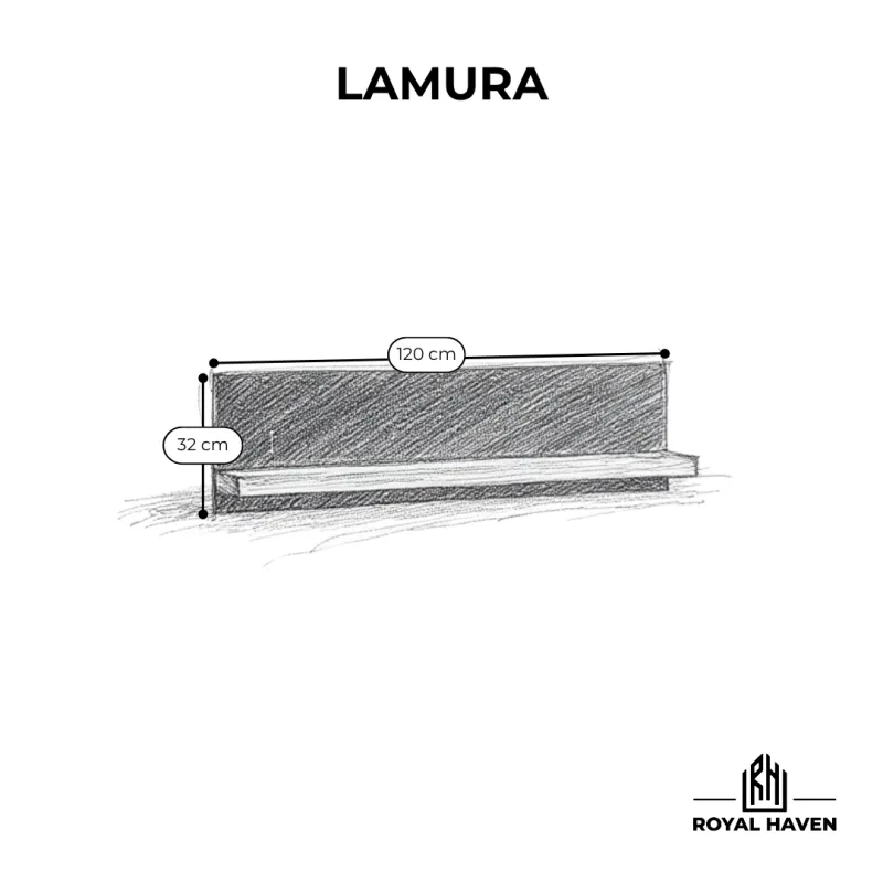 Półka na ścianę LAMURA - nowoczesna drewniana