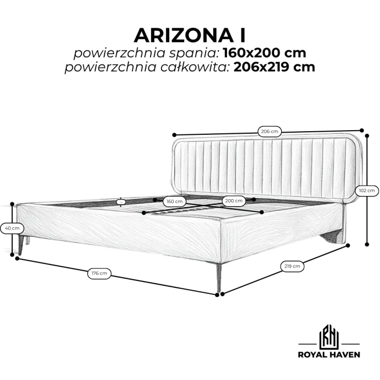 Łóżko tapicerowane beżowe 160x200 ARIZONA I