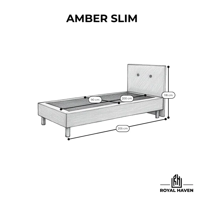 Łóżko tapicerowane hotelowe 90x200 AMBER SLIM - nowoczesne i eleganckie