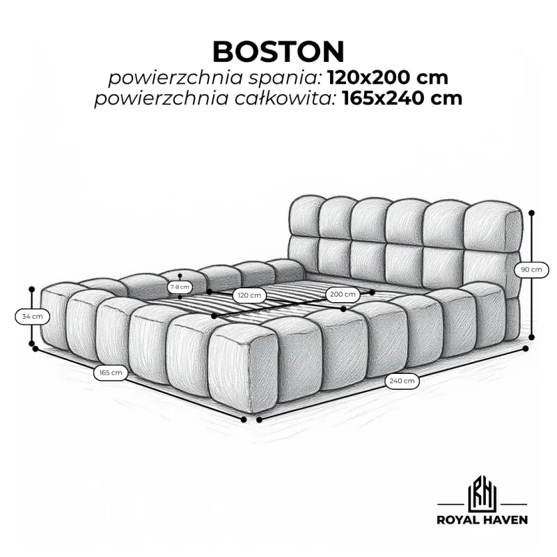 Łóżko tapicerowane 120x200 BOSTON